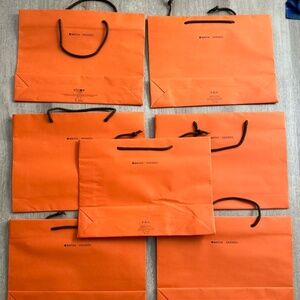 7 Hermes Apple Shopping Bags - Orange 15 x 11 x 3.5 inches